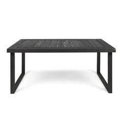 Outdoor 69" Acacia Wood Dining Table, Sandblast Dark Gray Finish