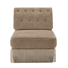 Armless Sofa Velvet-Camel