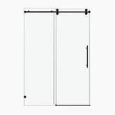 60*79"Fixed & Sliding Shower Door, Round Tube Hardware, Clear Glass Shower Door, 3/8″ (10mm) SGCC Tempered Glass, Stainless Steel