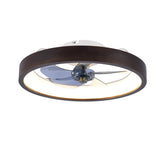 20" Modern Flush Mount Ceiling Fans with Lights Kit (LED) , 3000-6500K Dimmable LED Fan Light, 6 Speeds, Quiet DC Motor For Living room, Bedroom,Kitchen----Wood+White