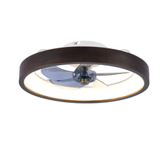 20" Modern Flush Mount Ceiling Fans with Lights Kit (LED) , 3000-6500K Dimmable LED Fan Light, 6 Speeds, Quiet DC Motor For Living room, Bedroom,Kitchen----Wood+White