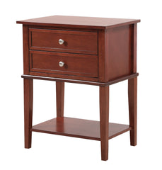 Sleek Cherry Nightstand With Storage Shelf