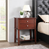 Sleek Cherry Nightstand With Storage Shelf