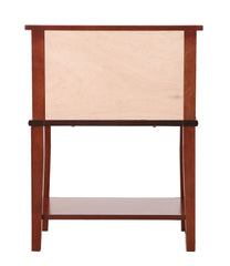 Sleek Cherry Nightstand With Storage Shelf