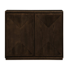 Mid Century Modern V-shape Storage Cabinet, Buffet Cabinet with Storage, Narrow Side Cabinet for Living Room Entryway Hallway Kitchen, Coffee Bar, Brown