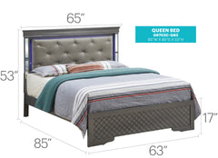 Verona G6702C-QB3 Queen Bed , Metalic Black