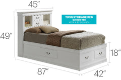Elegant White Twin Storage Bed Design