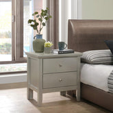 Elegant Silver Champagne Nightstand