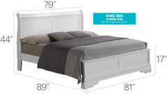 Charming Traditional King Bed In White