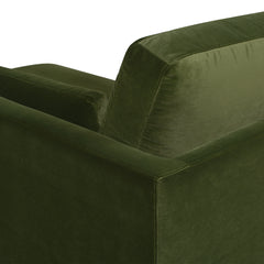 Knox 65" Modern Farmhouse Chaise Lounge Chair, Olive Green Performance Velvet