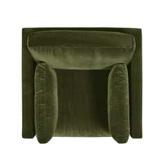 Knox 36" Modern Farmhouse Arm Chair, Olive Green Performance Velvet