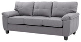Sophisticated Gray Sofa With Padded Arms