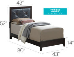 Elegant Transitional Espresso Twin Bed