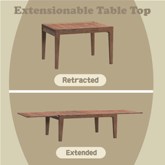 Mayah Walnut Finish Dining Table w/ Extension Leaf