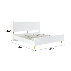 Gaines White High Gloss Finish EK Bed