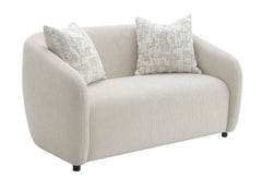 Etienne Beige Linen Loveseat w/3 Pillows