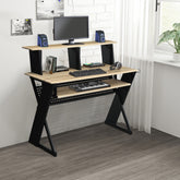 Natural and Black Music Desk with Cord Managements