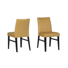 Roundhill Furniture Wendell Contemporary Upholstered Dining Chairs, Set of 2, Yellow