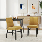 Roundhill Furniture Wendell Contemporary Upholstered Dining Chairs, Set of 2, Yellow