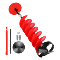 Ice Auger Drill Bit, 8in Diameter 41in Length, Cordless Nylon Ice Fishing Augers With Extra 13.4in Extension Rod, Drill Adapter, Top Plate and Blade Guard