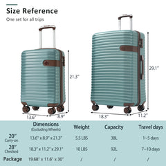 Hardshell Luggage Set with TSA Lock, 360° Spinner Wheels, Lightweight Durable Travel Suitcases for Women/Men Carry-On & Check-In