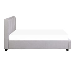 Modern Queen Platform Bed Gray Upholstered 1pc Solid Wood and Plywood Frame Bedroom Furniture