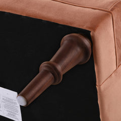Katherine Tufted Accent Chair, Peach Orange Velvet