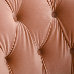 Katherine Tufted Accent Chair, Peach Orange Velvet