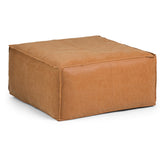 Brody - Large Square Coffee Table Pouf - Distressed Brown