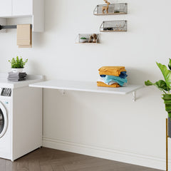 Laundry Room Folding Table Wall Mounted Folding Table for Small Spaces,Fold Down Desk,Workbench,Addition to Garage & Shed/Home Office/Laundry Room/Home Bar/Kitchen & Dining Room,45*22*6.5 inches.