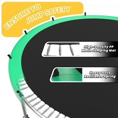 16FT Outdoor Trampoline for Kids and Adults, Pumpkin Trampolines with Curved Poles,Heavy Duty Trampoline Anti-Rust Coating ASTM Approval