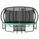 16FT Outdoor Trampoline for Kids and Adults, Pumpkin Trampolines with Curved Poles,Heavy Duty Trampoline Anti-Rust Coating ASTM Approval