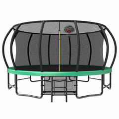 16FT Outdoor Trampoline for Kids and Adults, Pumpkin Trampolines with Curved Poles,Heavy Duty Trampoline Anti-Rust Coating ASTM Approval