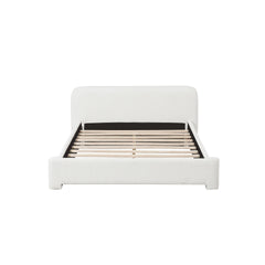 [Cozy White Bouce Upholstered Bed[ - A Dreamy Addition to Your Bedroom, Full