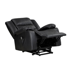 Modern Living room Furniture 1pc Power Lift Chair Faux Leather Upholstery Black Power Recliner Chair
