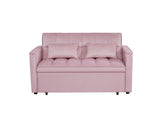 Modern 2-Seater Sofa, 54" Pull-Out Sleeper Sofa Bed for Living Room,Pink