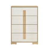 Contemporary Natural and White Finish 4-Drawer Storage Chest Wooden Bedroom Furniture 1pc