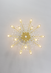 15-Light Chandelier Crystal Ceiling Lamp, 15-Lights Modern Farmhouse Ceiling Ceiling Hanging Light Fixture Over Table, for Dining Room, Kitchen Island--NO INCLUDED BULBS--GOLD