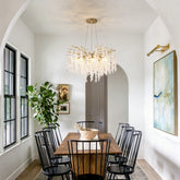 8-Light Chandelier Grape Crystal Ceiling Lamp, 8-Lights Modern Farmhouse Ceiling Ceiling Hanging Light Fixture , for Dining Room, Kitchen Island--NO INCLUDED BULBS--GOLD