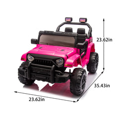 12V Kids Ride On Electric Car W/Parents Control,Dual drive, Four-wheel Suspension,With music,Bluetooth,MP3,USB,with headlights, steering wheel quick release,Slow start for Kids Aged 2-4.