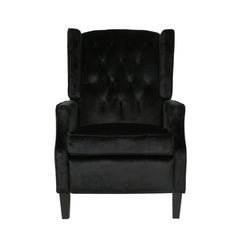 Pushback Recliner Chair, Fabric Armchair Push Back Recliner with Rivet Decoration, Mid Century Wingback Accent Chair for Living Room, Bedroom