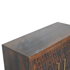 Solid Wood Vesta Textured Sideboard,3D texture, 2-Drawers
