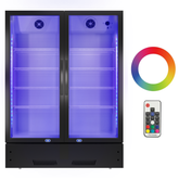 Commercial Display Refrigerator, Upright Swing Glass Door Merchandiser Fridge with LED Lightning, Reach-in Beverage Cooler for Shop Restaurant, ETL Approved, 17.1 Cu. Ft, Black