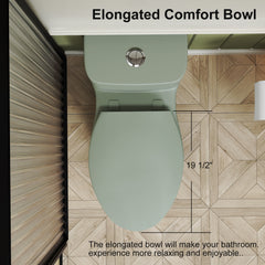 1.1/1.6 GPF Tornado Flush One-Piece Toilet with Comfort Chair Seat ADA Height 17",Powerful & Quiet Dual Flush Modern Toilet,Siphonic S-trap 12",Rimless Bowl with Soft Closing Seat,Green
2GN-006