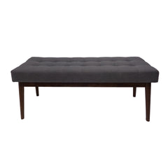 Mid-Century Ottoman for for Entryway Dining Room Living Room Bedroom End of Bed, Upholstered Fabric Design with Button-Tufted Detail