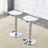 Modern minimalist bar chairs and bar stools. Can rotate 360 ° and adjust lifting. PET backrest and PU seats. Set of 2. Suitable for bars, restaurants, and front desk cashiers. W1151P172644