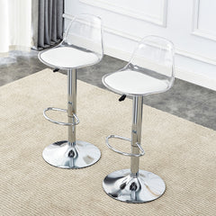 Modern minimalist bar chairs and bar stools. Can rotate 360 ° and adjust lifting. PET backrest and PU seats. Set of 2. Suitable for bars, restaurants, and front desk cashiers. W1151P172644