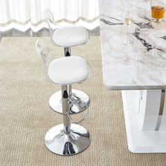 Modern minimalist bar chairs and bar stools. Can rotate 360 ° and adjust lifting. PET backrest and PU seats. Set of 2. Suitable for bars, restaurants, and front desk cashiers. W1151P172644