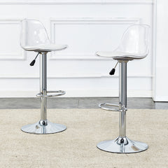 Modern minimalist bar chairs and bar stools. Can rotate 360 ° and adjust lifting. PET backrest and PU seats. Set of 2. Suitable for bars, restaurants, and front desk cashiers. W1151P172644