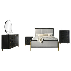Anser Black and Grey 5-piece Eastern King Bedroom Set